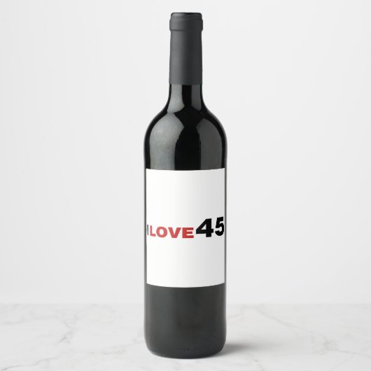 Étiquette Pour Bouteilles De Vin I Love 45 (Devant)