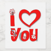 Étiquette Pour Bouteilles De Vin I Love You (Étiquettes simples)