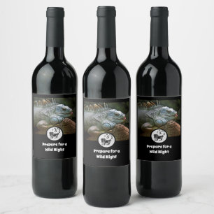 Étiquette Pour Bouteilles De Vin Iguana Sauvage Silhouette Nom Balise Photo
