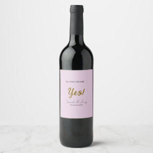 Étiquette Pour Bouteilles De Vin Il a demandé elle a dit oui engagement simple or p