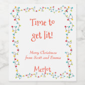 Étiquette Pour Bouteilles De Vin Il est temps pour les lumières de Noël (Étiquettes simples)