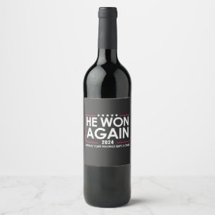 Étiquette Pour Bouteilles De Vin Il remporte à nouveau l'Inaguration Trump 2025 de