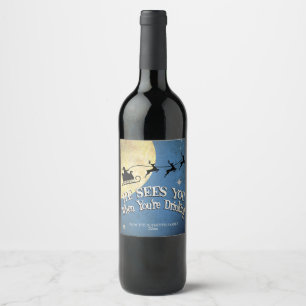 Étiquette Pour Bouteilles De Vin Il vous voit quand vous buvez, vacances