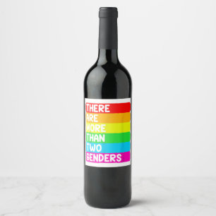 Étiquette Pour Bouteilles De Vin Il y a plus de deux sexes dans la fla arc-en-ciel