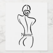 Étiquette Pour Bouteilles De Vin Illustration d'art féminin Thunder_Cove (Étiquettes simples)