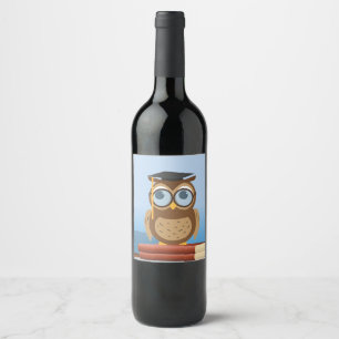 Étiquette Pour Bouteilles De Vin Illustration de hibou