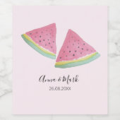 Étiquette Pour Bouteilles De Vin Illustration de pastèque aquarelle peinte à la mai (Étiquettes simples)