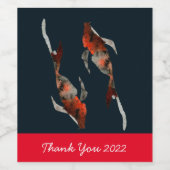 Étiquette Pour Bouteilles De Vin Illustration de poisson koi aquarelle (Étiquettes simples)