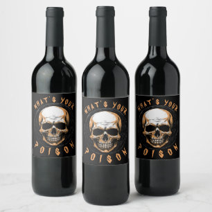 Étiquette Pour Bouteilles De Vin Illustration de Skullington