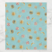 Étiquette Pour Bouteilles De Vin Illustration Gold Sun Moon Planètes Space Blue (Étiquettes simples)