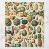 Étiquette Pour Bouteilles De Vin Illustration scientifique végétale des fruits (Étiquettes simples)