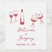 Étiquette Pour Bouteilles De Vin Illustrations de marron dessiné à la main Doodles  (Étiquettes simples)