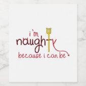 Étiquette Pour Bouteilles De Vin Im Naughty (Étiquettes simples)