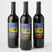 Étiquette Pour Bouteilles De Vin Image avec art moderne poisson (Bouteilles)