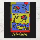 Étiquette Pour Bouteilles De Vin Image avec art moderne poisson (Étiquettes simples)
