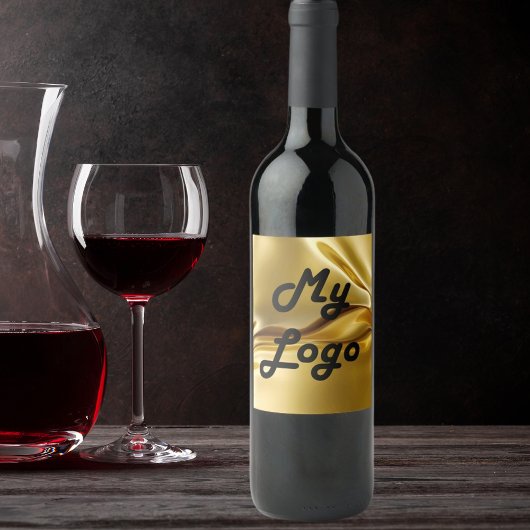Étiquette Pour Bouteilles De Vin Image de logo fluide doré entreprise