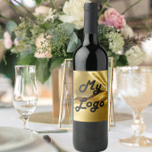 Étiquette Pour Bouteilles De Vin Image de logo fluide doré entreprise