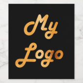 Étiquette Pour Bouteilles De Vin Image de logo personnalisé entreprise noir or (Étiquettes simples)