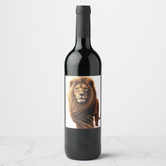 Étiquette Pour Bouteilles De Vin Image du lion (Devant)