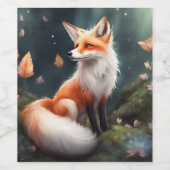 Étiquette Pour Bouteilles De Vin Imaginaire Fox Nature Art (Étiquettes simples)
