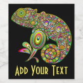 Étiquette Pour Bouteilles De Vin Imaginaire psychédélique de Chameleon (Étiquettes simples)