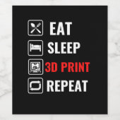 Étiquette Pour Bouteilles De Vin Impression 3D en veille à manger Répéter (Étiquettes simples)