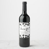 Étiquette Pour Bouteilles De Vin Impression De Vache, Spots De Vache, Noir Et Blanc (Devant)