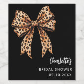 Étiquette Pour Bouteilles De Vin Impression léopard noir Nœud papillon Enterrement (Étiquettes simples)