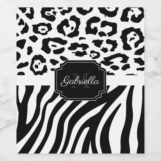 Étiquette Pour Bouteilles De Vin Impression Lepard / Impression Zebra (Étiquettes simples)