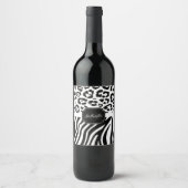 Étiquette Pour Bouteilles De Vin Impression Lepard / Impression Zebra (Devant)