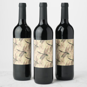 Étiquette Pour Bouteilles De Vin Impression vintage de libellule