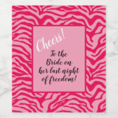 Étiquette Pour Bouteilles De Vin Impression Zèbre rose (Étiquettes simples)