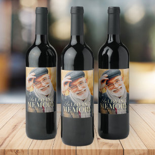 Étiquette Pour Bouteilles De Vin In Love Memory Modern Elegant Photo Memorial