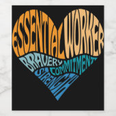 Étiquette Pour Bouteilles De Vin Indispensable Travailleur Coeur Word Art (Étiquettes simples)