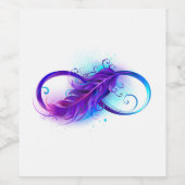 Étiquette Pour Bouteilles De Vin Infinity with purple feather (Étiquettes simples)