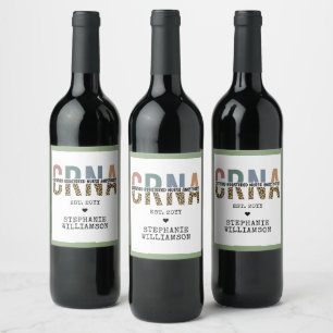 Étiquette Pour Bouteilles De Vin Infirmière anesthésiste certifiée CRNA personnalis