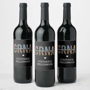 Étiquette Pour Bouteilles De Vin Infirmière anesthésiste certifiée CRNA personnalis