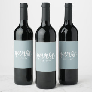 Étiquette Pour Bouteilles De Vin Infirmière sur mesure Typographie Est Infirmière d