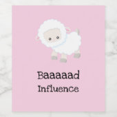 Étiquette Pour Bouteilles De Vin Influence Baaad Cute Lamb Sheep Custom (Étiquettes simples)