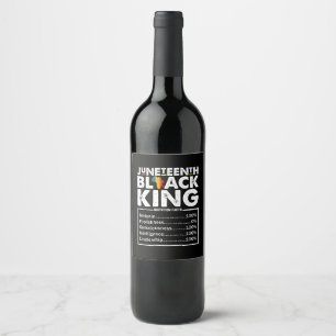 Étiquette Pour Bouteilles De Vin Informations nutritionnelles Juneteenth Black King