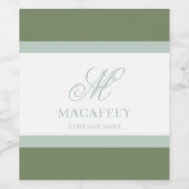 Étiquette Pour Bouteilles De Vin Initiale de monogramme élégant (Étiquettes simples)