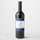 Étiquette Pour Bouteilles De Vin Initiale de monogramme élégant (Devant)