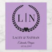 Étiquette Pour Bouteilles De Vin Initiales de monogramme minimaux de typographie él (Étiquettes simples)