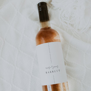 Étiquette Pour Bouteilles De Vin Inline Mariage personnalisé minimaliste moderne
