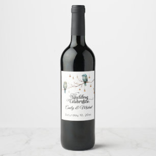Étiquette Pour Bouteilles De Vin Inséparables rustiques de bois Mariage romantique