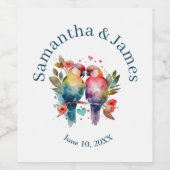 Étiquette Pour Bouteilles De Vin Inséparables Watercolor Pastels (Étiquettes simples)