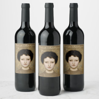 Étiquette Pour Bouteilles De Vin Intelligence Délicate – Un Portrait d'Art Fin