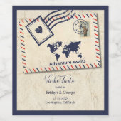 Étiquette Pour Bouteilles De Vin International Adventure Rustique Destination Maria (Étiquettes simples)