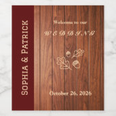 Étiquette Pour Bouteilles De Vin Invitation de mariage rustique élégante (Étiquettes simples)