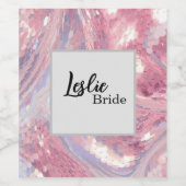 Étiquette Pour Bouteilles De Vin Iridesecent Pink and Purple Sequin (Étiquettes simples)